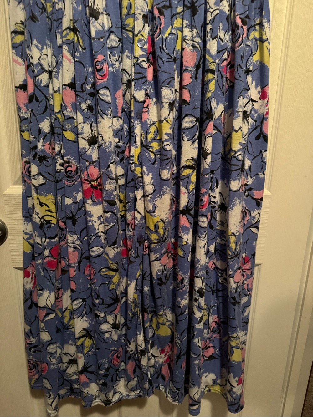 Woman Within Sz 30/32 (4X) Floral Maxi Dress Pink & Yellow Accents - Picture 6 of 12